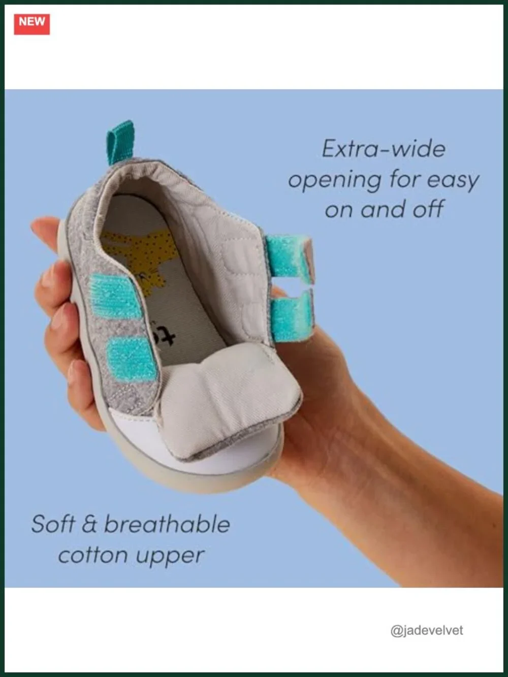 Lightweight Breathable Cotton Baby Walker Sneakers Non-Slip Wide Feet Hook &